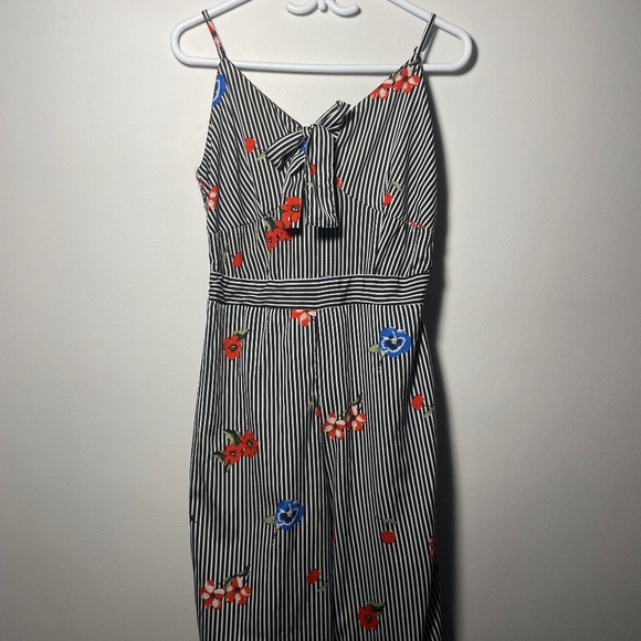 Striped and Floral Jumpsuit - Picture 1 of 6